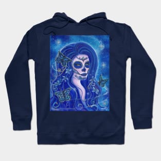 Wrapped in a dream day of the dead art by Renee Lavoie Hoodie